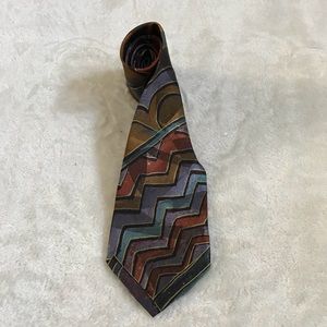 Allyn Saint George  Watercolor Metalic Necktie